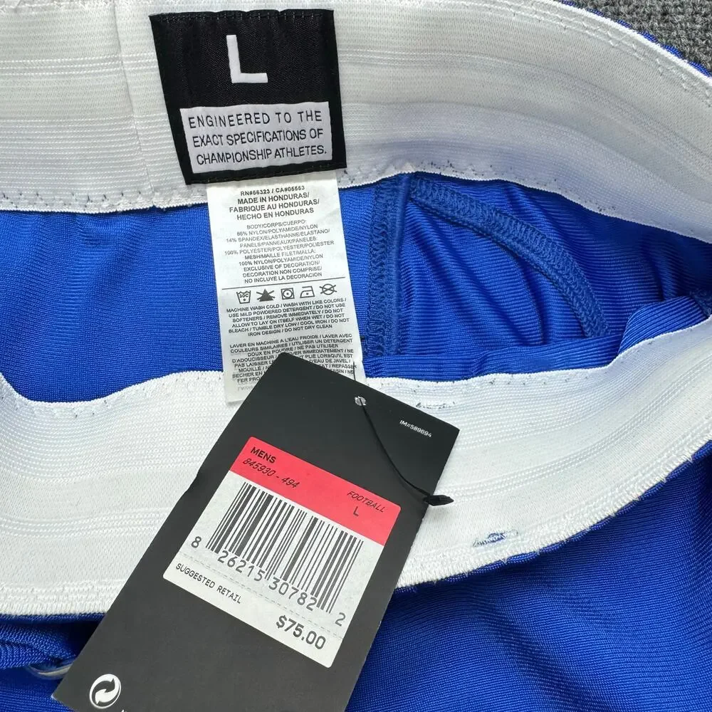Nike Team Vapor Vented Football Pants Size Large Blue White 845930 494